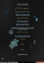 Size: 3546x5119 | Tagged: safe, artist:lummh, comic:the princess of love, absurd resolution, black background, comic, lyrics, music notes, no pony, simple background, snow, snowflake, text