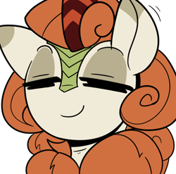 Size: 874x865 | Tagged: safe, artist:icey, autumn blaze, kirin, g4, eyes closed, simple background, smiling, solo, transparent background