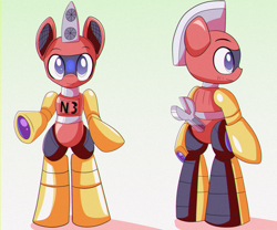 Size: 2000x1667 | Tagged: safe, artist:trackheadtherobopony, oc, oc only, oc:trackhead, pony, robot, robot pony, semi-anthro, gradient background