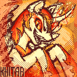 Size: 800x800 | Tagged: safe, daybreaker, princess celestia, alicorn, pony, g4, bust, pixel art, portrait, solo