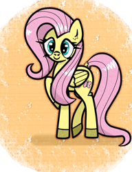 Size: 1000x1300 | Tagged: safe, artist:scandianon, fluttershy, pegasus, pony, g4, female, lanky, mare, skinny, smiling, solo, thin