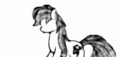 Size: 1293x618 | Tagged: safe, artist:iamaveryrealperson, rainbow dash, pegasus, pony, g4, 2021, black and white, digital art, grayscale, monochrome, no eyes, no mouth, old art, simple background, sketch, white background, wingless