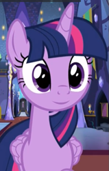 Size: 377x594 | Tagged: safe, edit, edited screencap, editor:twilyisbestpone, screencap, twilight sparkle, alicorn, pony, a rockhoof and a hard place, g4, season 8, cropped, cute, female, inverted mouth, smiling, solo, twiabetes, twilight sparkle (alicorn), twilight's castle