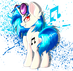 Size: 900x878 | Tagged: safe, artist:yourpennypal, dj pon-3, vinyl scratch, pony, unicorn, g4, big ears, butt, ear fluff, featureless crotch, female, grin, lidded eyes, looking at you, looking back, looking back at you, mare, plot, raised hoof, rear view, smiling, smiling at you, solo, wrong eye color