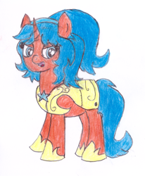 Size: 2873x3489 | Tagged: safe, artist:anonymous, oc, oc only, oc:heavy halbard, pony, /mlp/, /ss/, card, female, guardsmare, mare, royal guard, simple background, solo, traditional art, white background