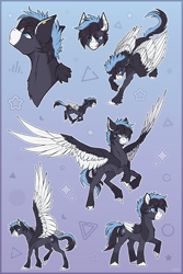 Size: 2400x3600 | Tagged: safe, artist:nocti-draws, oc, oc only, pegasus, pony, concave belly, fit, gradient background, hoof fluff, hooves, large wings, muscles, neck fluff, pegasus oc, slender, solo, sternocleidomastoid, thin, unshorn fetlocks, wings