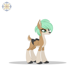 Size: 2000x2000 | Tagged: safe, artist:r4hucksake, oc, oc only, oc:wild rose, deer, deer pony, original species, peryton, cloven hooves, colored wings, countershading, doe, female, simple background, slender, solo, thin, transparent background, two toned wings, wings