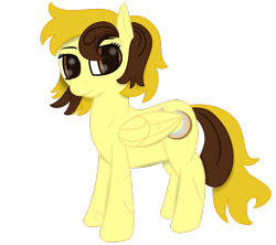 Size: 1215x1080 | Tagged: safe, artist:countderpy, oc, oc only, oc:countess sweet bun, pegasus, pony, eyes open, female, mare, scar, simple background, solo, transparent background, wings, yellow coat