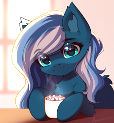 Size: 1165x1262 | Tagged: safe, alternate character, alternate version, artist:airiniblock, oc, oc only, oc:vivid tone, pony, chest fluff, chocolate, commission, cute, ear fluff, food, heart, heart eyes, hot chocolate, icon, marshmallow, morning, patreon, patreon reward, solo, wingding eyes, wings, ych result