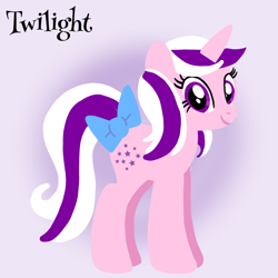 Size: 1400x1400 | Tagged: safe, artist:mlplary6, twilight, pony, unicorn, g1, bow, female, looking at you, mare, smiling, smiling at you, solo