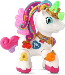 Size: 1200x1375 | Tagged: safe, pony, bootleg, myla's sparkling friends, simple background, solo, starshine the bright lights unicorn, toy, vtech, white background