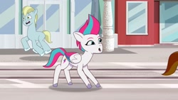 Size: 1915x1077 | Tagged: safe, screencap, clapboard snap, emerald saucer, zipp storm, earth pony, pegasus, pony, g5, icy prints, my little pony: tell your tale, spoiler:g5, spoiler:my little pony: tell your tale