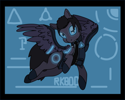 Size: 3119x2491 | Tagged: safe, artist:snowflakepone, oc, oc only, oc:connor, android, pony, robot, agent 707, connor, detroit: become human, game, ponified