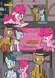Size: 1920x2715 | Tagged: safe, artist:alexdti, cloudy quartz, igneous rock pie, pinkie pie, pony, comic:how we met, g4, family, father and child, father and daughter, female, filly, filly pinkie pie, male, mare, mother and child, mother and daughter, stallion, younger