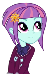 Size: 1336x1992 | Tagged: safe, edit, edited screencap, screencap, sunny flare, human, equestria girls, g4, background removed, looking up, png, shadowbolts, simple background, solo, transparent background