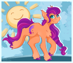 Size: 1744x1504 | Tagged: safe, artist:ezzerie, sunny starscout, earth pony, pony, g5, smiling, solo, sun