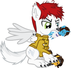 Size: 1146x1097 | Tagged: safe, artist:lightningbolt, derpibooru exclusive, earth pony, pegasus, pony, unicorn, werewolf, 2024 community collab, derpibooru community collaboration, g4, .svg available, angry, awsten knight, canine nose, canine tail, claws, clothes, drool, dyed mane, ear fluff, fangs, geoff wigington, glowing, glowing eyes, grass, heterochromia, horn, long sleeves, male, messy mane, mouth hold, otto wood, partially open wings, paws, plushie, pointy ponies, ponified, scratching, shirt, show accurate, simple background, solo, svg, torn clothes, transparent background, vector, waterparks, wing fluff, wings