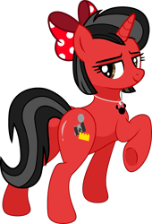 Size: 3244x4764 | Tagged: safe, artist:mickey1909, oc, oc only, oc:minnie motion, pony, unicorn, bow, butt, female, flank, hair bow, shiny, simple background, solo, transparent background