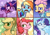 Size: 4092x2893 | Tagged: safe, artist:candy meow, applejack, fluttershy, pinkie pie, rainbow dash, rarity, twilight sparkle, alicorn, earth pony, pegasus, pony, unicorn, g4, abstract background, alternate hairstyle, angry, applejack's hat, colored sketch, cowboy hat, crazy face, derp, expressions, facial expressions, faic, female, hat, magic, mane six, mare, scene interpretation, severeshy, sketch, sweat, sweatdrop