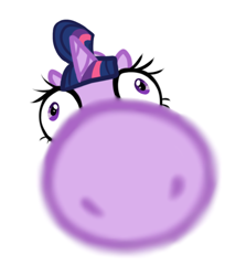 Size: 443x497 | Tagged: safe, artist:paperbagpony, twilight sparkle, g4, cute, offscreen character, pov, simple background, snoot, solo, twiabetes, wat, white background