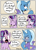 Size: 2075x2845 | Tagged: safe, artist:icey, starlight glimmer, trixie, pony, unicorn, g4, blushing, cape, clothes, comic, dialogue, duo, eye clipping through hair, eyebrows, eyebrows visible through hair, eyes closed, female, flustered, implied shipping, implied starburst, implied straight, laughing, looking back, mare, pickup lines, shipping fuel, smiling, stuttering, trixie's cape