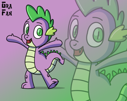 Size: 1732x1376 | Tagged: safe, artist:gradiusfanatic, spike, dragon, g4, gradient background, male, solo, zoom layer