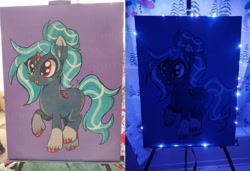 Size: 4085x2798 | Tagged: safe, artist:annuthecatgirl, oc, oc:proxy, trotcon, irl, painting, photo, proxy, solo, traditional art, trotcon 2024