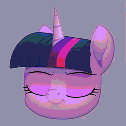 Size: 1000x1000 | Tagged: safe, artist:k. dale, derpibooru exclusive, twilight sparkle, pony, unicorn, g4, animated, calm, cute, female, gif, gray background, looking at you, mare, movie accurate, simple background, smug, solo, twiabetes, unicorn twilight