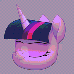 Size: 1000x1000 | Tagged: safe, artist:k. dale, derpibooru exclusive, twilight sparkle, pony, unicorn, g4, amazed, animated, calm, cute, female, gif, gray background, looking at you, mare, movie accurate, simple background, smug, solo, twiabetes, unicorn twilight