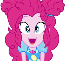 Size: 2695x2520 | Tagged: safe, edit, edited screencap, editor:homersimpson1983, editor:mrtoonlover83, screencap, pinkie pie, human, equestria girls, g4, background removed, female, looking at you, not a vector, simple background, solo, transparent background