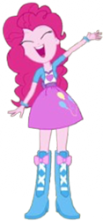 Size: 1178x2520 | Tagged: safe, edit, edited screencap, editor:homersimpson1983, screencap, pinkie pie, human, equestria girls, g4, arms, background removed, boots, bowtie, breasts, bust, clothes, excited, eyes closed, female, hand, happy, head tilt, legs, long hair, not a vector, open mouth, open smile, shirt, shoes, simple background, skirt, smiling, solo, teenager, teeth, transparent background, vest, waving