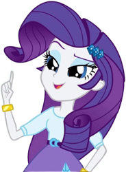 Size: 1859x2520 | Tagged: safe, edit, edited screencap, editor:homersimpson1983, screencap, rarity, human, equestria girls, g4, arms, background removed, belt, blouse, bracelet, breasts, bust, clothes, eyebrows, female, finger, hairpin, jewelry, lidded eyes, long hair, not a vector, open mouth, pointing, raised eyebrow, simple background, skirt, smiling, solo, teenager, transparent background