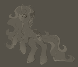 Size: 3190x2714 | Tagged: safe, artist:ezzerie, oc, oc only, oc:rocketeer, pony, unicorn, female, mare, monochrome, sketch, solo