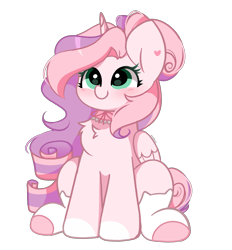Size: 2449x2635 | Tagged: safe, artist:kittyrosie, oc, oc only, oc:saku, alicorn, pony, alicorn oc, blushing, chest fluff, cute, female, folded wings, high res, horn, mare, ocbetes, simple background, sitting, smiling, solo, transparent background, wings
