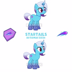 Size: 2560x2560 | Tagged: safe, artist:ramixe dash, comet (g5), auroricorn, pony, series:make your tale, g4, g5, female, g5 to g4, generation leap, glasses, rule 63, simple background, solo, startails, white background