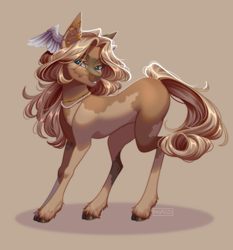 Size: 2520x2703 | Tagged: safe, artist:ohhoneybee, oc, earth pony, pony, cloven hooves, female, mare, solo, wing ears, wings