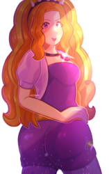 Size: 1553x2480 | Tagged: safe, artist:kekibon, adagio dazzle, human, equestria girls, g4, my little pony equestria girls: rainbow rocks, adagio dat-azzle, ass, breasts, busty adagio dazzle, butt, female, simple background, solo, white background