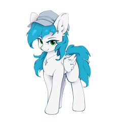 Size: 1500x1500 | Tagged: safe, artist:zylgchs, derpibooru exclusive, oc, oc only, oc:cynosura, pegasus, pony, 2024 community collab, derpibooru community collaboration, hat, simple background, solo, transparent background, wings