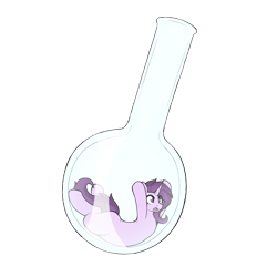 Size: 2048x2048 | Tagged: safe, artist:czu, oc, oc only, oc:czupone, pony, unicorn, boiling flask, eye clipping through hair, frown, glass, high res, horn, micro, open mouth, simple background, solo, transparent background, unicorn oc, vial