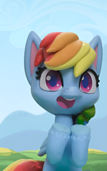 Size: 673x1080 | Tagged: safe, edit, edited screencap, screencap, rainbow dash, pegasus, pony, g4, g4.5, magician pinkie pie (short), my little pony: stop motion short, cute, smiling, solo