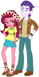 Size: 851x1680 | Tagged: safe, artist:maretrick, artist:mixiepie, edit, vector edit, dirk thistleweed, gloriosa daisy, human, accountibilibuddies, equestria girls, equestria girls series, g4, my little pony equestria girls: legend of everfree, spoiler:choose your own ending (season 2), spoiler:eqg series (season 2), accountibilibuddies: rainbow dash, clothes, crack shipping, denim, duo, eyebrows, female, freckles, full body, geode of fauna, geode of shielding, geode of super speed, geode of super strength, geode of telekinesis, jacket, jeans, magical geodes, male, microphone, pants, raised eyebrow, raised leg, sandals, ship:thistledaisy, shipping, shirt, shoes, shorts, simple background, straight, transparent background, vector, wristband