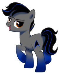 Size: 300x367 | Tagged: safe, artist:arshe12, edit, oc, oc only, oc:techno babble, earth pony, pony, butt, commission, looking at you, looking back, looking back at you, male, plot, simple background, solo, stallion, transparent background