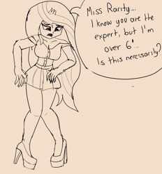 Size: 1053x1137 | Tagged: safe, artist:peel_a_na, princess celestia, principal celestia, human, equestria girls, g4, clothes, female, high heels, humanized, miniskirt, platform heels, shoes, skirt, solo, tall