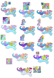 Size: 2500x3578 | Tagged: safe, rainbow dash (g3), earth pony, pony, g3, g3.5, ballerina, ballet slippers, ballet suit, color palette, comparison, palette, simple background, transparent background