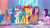 Size: 3072x1727 | Tagged: safe, screencap, hitch trailblazer, izzy moonbow, pipp petals, sparky sparkeroni, sunny starscout, zipp storm, dragon, earth pony, pegasus, pony, unicorn, g5, heavy is the mane that wears the fruit crown, my little pony: tell your tale, spoiler:g5, spoiler:my little pony: tell your tale, spoiler:tyts02e02, baby, baby dragon, crystal brighthouse, eyebrows, female, goggles, grin, male, mane five, mare, open mouth, open smile, papa hitch, raised eyebrow, roller skates, royal sisters (g5), siblings, sisters, skates, smiling, stallion