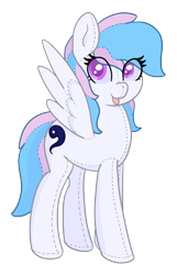 Size: 1571x2438 | Tagged: safe, artist:eyeburn, oc, oc only, oc:starburn, original species, pegasus, plush pony, pony, 2024 community collab, derpibooru community collaboration, :p, looking at you, plushie, simple background, solo, tongue out, transparent background, wings