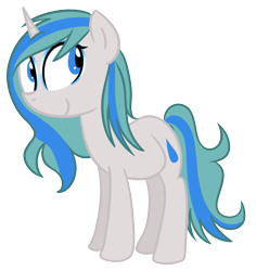 Size: 901x953 | Tagged: safe, artist:technoponywardrobe, oc, oc only, oc:charity seashell, pony, unicorn, 2024 community collab, derpibooru community collaboration, blue eyes, cute, eyelashes, eyeshadow, female, full body, horn, makeup, simple background, smiling, solo, standing, tail, transparent background, two toned mane, two toned tail, unicorn oc, water droplet