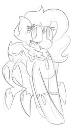 Size: 204x330 | Tagged: safe, artist:umbreow, oc, oc:gossamer heart, monster pony, original species, spiderpony, eight legs, monochrome, multiple eyes, multiple legs, multiple limbs, six eyes, sketch, solo