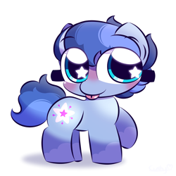 Size: 3000x3000 | Tagged: safe, artist:cushyhoof, oc, oc only, oc:galaxy, pony, :p, blushing, coat markings, cute, female, high res, mare, ocbetes, phone drawing, simple background, socks (coat markings), solo, starry eyes, tongue out, white background, wingding eyes