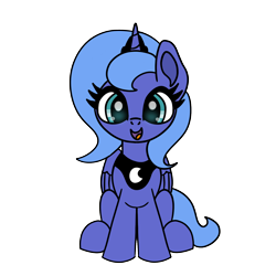 Size: 1500x1500 | Tagged: safe, artist:platinumdrop, princess luna, alicorn, pony, g4, commission, cute, female, filly, foal, s1 luna, simple background, transparent background, woona, ych example, young luna, younger, your character here